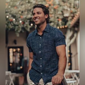 The Normal Brand Freshwater Short Sleeve Button Up Shirt in Teal